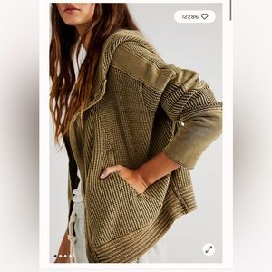 Free People army green mason hoodie
